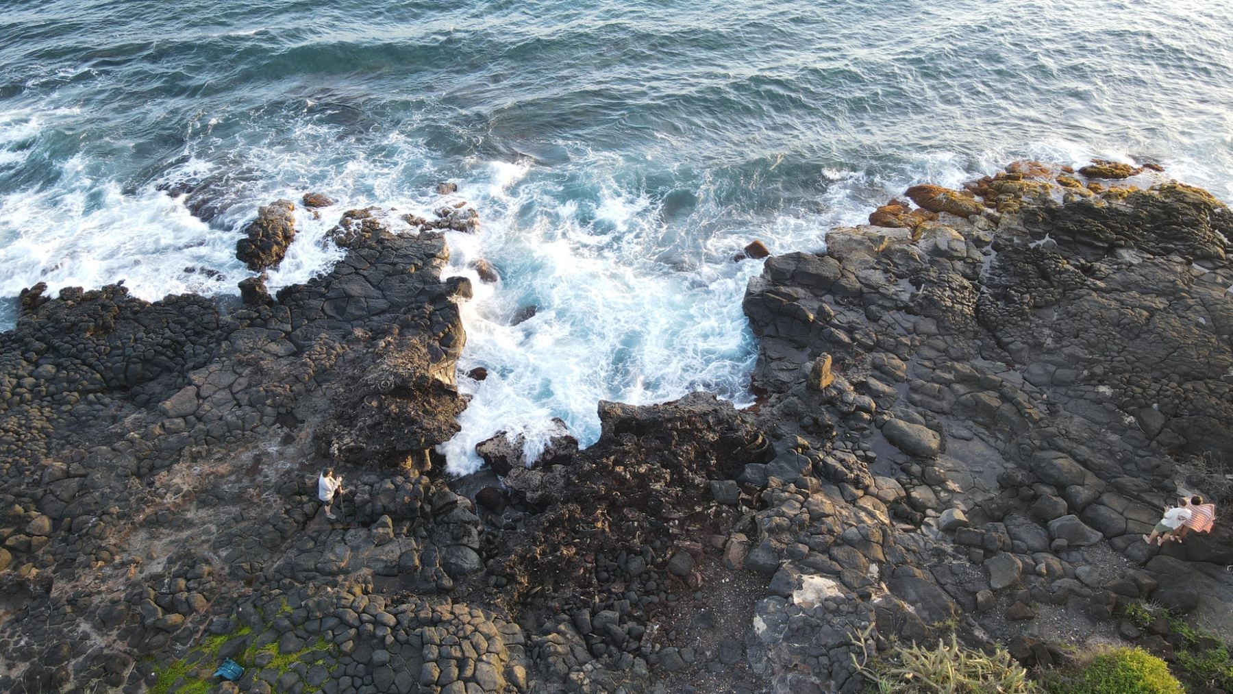 Coastal rocks and surf